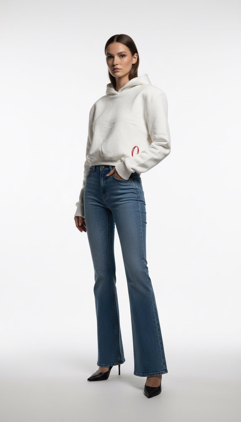 Hoodie Crop Padded Shoulders