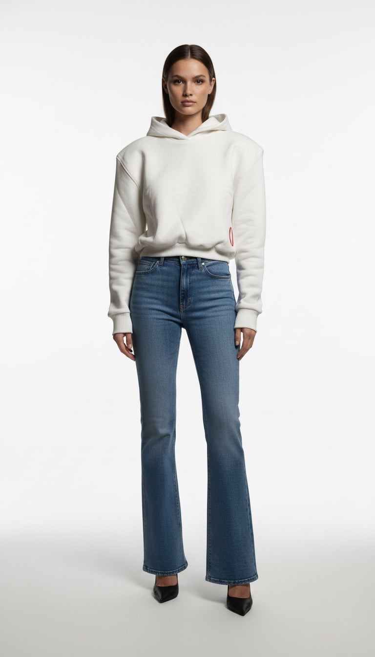 Hoodie Crop Padded Shoulders